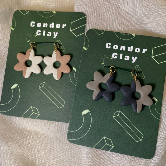 Half Color Flower Charms